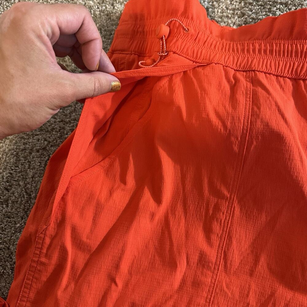 Athleta Trekkie High Rise Wide Parachute Pants Women Size 14 Orange Activewear - Picture 5 of 12